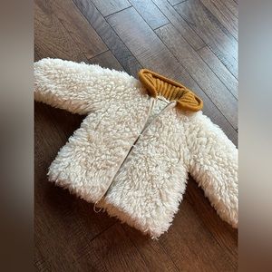 Misha & Puff Wool Fur Cardigan Winter White 2-3 yr